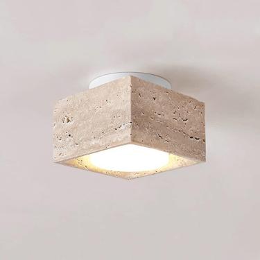 Imagem de Luz de teto semi descarregada, luminária de corredor travertino, luz perto do teto, luz de suspensão interna vintage, lâmpada pendente de fazenda para entrada de banheiro de entrada da cozin