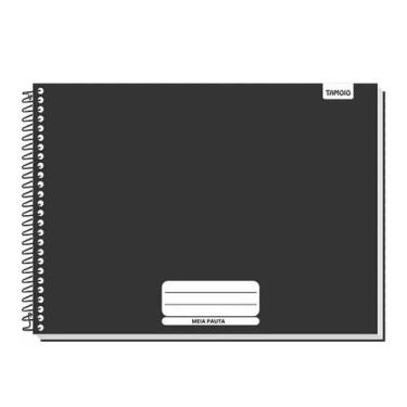 Imagem de Caderno desenho espiral 96 folhas meia pauta preto tamoio