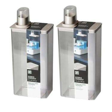 Imagem de Kit 2 Dispenser Pote Organizador Multiuso Lavanderia Banheiro Cozinha Ração Cereais Sabão (Creme)