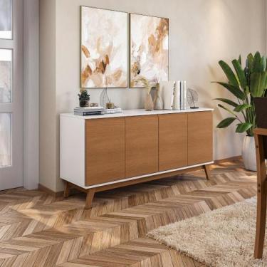 Imagem de Aparador Kappesberg 4 Portas Branco/Canela 156cm
