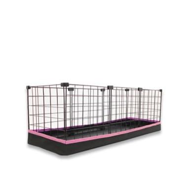 Imagem de Caixa para animais de estimação Caixa para porquinhos-da-índia com bandeja higiênica à prova d'água 30x90 cm (ROSA,BRANCO COM TETO)
