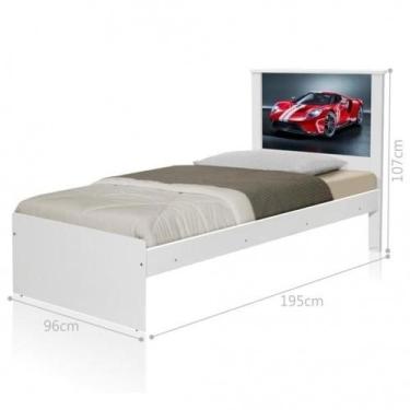 Imagem de Cama Solteiro com Cabeceira Carro Sport Vermelho - CASA H