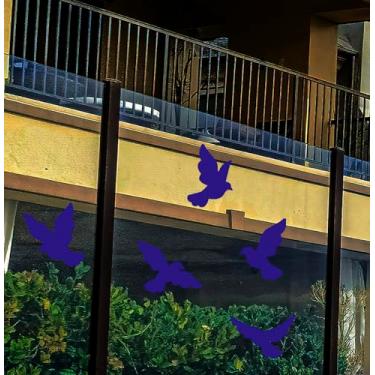 Imagem de Adesivo Pássaros Para Evitar Colisão Em Janelas Vidros sacadas varandas evita acidentes com aves passarinhos (20, AZUL MARINHO)