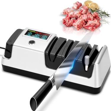 Imagem de Fuceter Afiador De Facas Elétrico 5 Em 1 Com Tela Lcd, 3 Velocidades Rotação Ajustáveis, Abrasivos 100% Diamantados, Para Retas, Serrilhadas, Cutelos, Cerâmica E Tesouras, Lascas