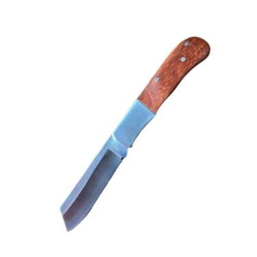 Imagem de Canivete estilo Roger de inox com presilha e cabo em madeira