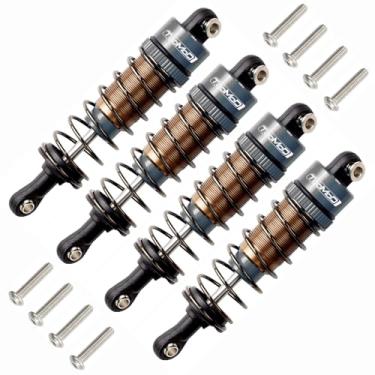 Imagem de TOOMOD Kit de amortecedores com óleo RC de 1/10 70 mm para Tamiya CC01 WR-02 Axial SCX10 D90 HPI HSP 1/10 Crawler Carro Buggy Upgrades Peças de Reposição (Cinza)