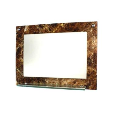 Imagem de Espelho Banheiro Prateleira 60Cm X 45Cm Mármore Imperador