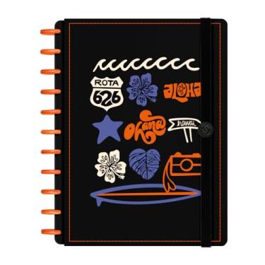 Imagem de Caderno de Disco Inteligente Iscool G+ Ohana Elementos Preto 140Fls