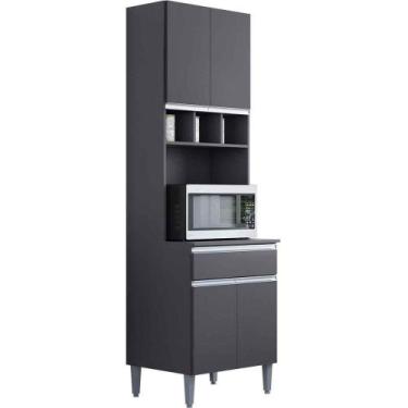 Imagem de Paneleiro Duplo Adriana 4 Portas Cinza - AJL MÓVEIS