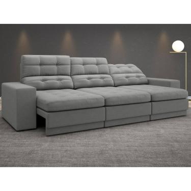 Imagem de Sofá Jobim 2,30m Assento Retrátil e Reclinável Velosuede - NETSOFAS