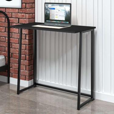 Imagem de Mesa de Notebook Escrivaninha Dobrável 80CM MDF e Aço Industrial Art -