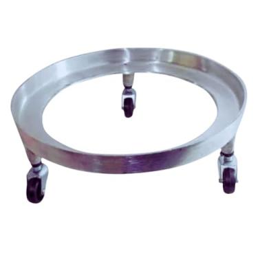 Imagem de Suporte Botijão de Gás Vaso de Plantas Garrafão de Água | Base Circular em Alumínio Fundido Rústico Resistente com 3 Rodas | 5 PONTOS@