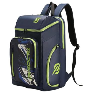 Imagem de kowaku Mochila de tênis com compartimento para sapatos, mochila organizadora resistente à água, bolsa multiuso para pickleball, bolsa para badminton, Azul Verde