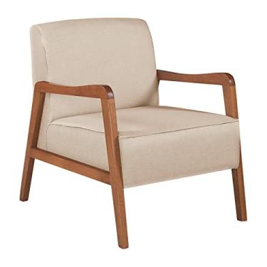 Imagem de Poltrona Kayla em Linho Agarb Decor Cor:Linho Bege Claro