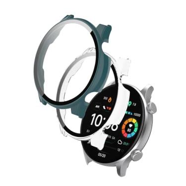 Imagem de Capa para smartwatch HAYLOU Solar Plus RT3(LS16), protetor de tela de PC rígido WUNIAK para HAYLOU Solar Plus RT3,9H vidro temperado ultrafino cobertura total à prova de choque, (pacote com 2