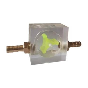 Imagem de KiBcsLic Indicador de Fluxo de água de 8 Mm Medidor de Fluxo de Acrílico Ferramenta de Medição de Escritório Refrigeração Líquida para Computador, Type D, Tamanho real