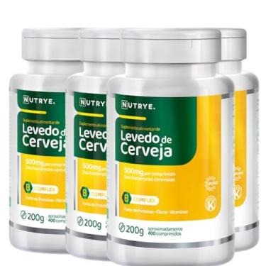 Imagem de Kit 4 Levedo de Cerveja Nutrye 400 Comprimidos – Suplemento Alimentar Natural com Vitaminas do Complexo B, Cromo e Fibras – 125g