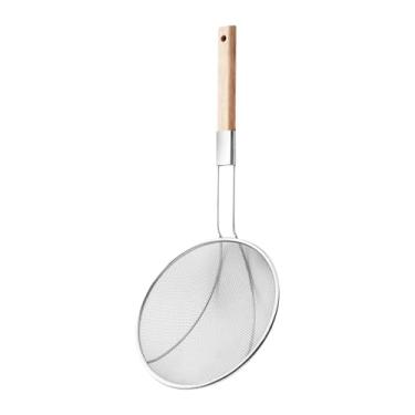 Imagem de Ioensy Peneira de aço inoxidável, peneira de cozinha, de malha fina, utensílios de cozinha fáceis de usar, de arame para macarrão, 14cm