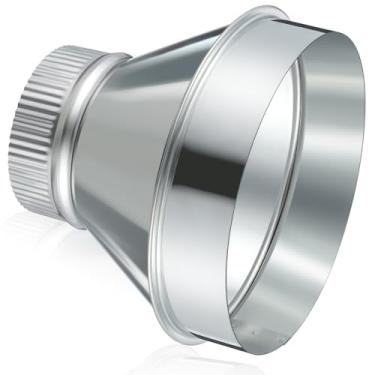 Imagem de Otoolling Redutor de duto de 17 a 10 cm, aumentador, adaptador de duto de ar de aço galvanizado, acoplamento de encaixe de conector de tubo crimpado redondo para sistemas de ventilação HVAC