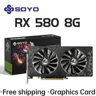 Imagem de Placa De Vídeo Branca SOYO AMD Radeon RX580 8G GDDR5 256Bit HDMI DP In