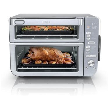 Imagem de Forno Elétrico de Bancada 12 em 1 com Tecnologia DualZone e Air Fryer, Aço Inoxidável, 110V 1800W, Ninja DCT651, Prata