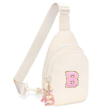 Imagem de Pochete para meninas e mulheres – Pochete para meninas de 8 a 12 anos, presentes de aniversário para adolescentes, pochete infantil moderna, Bege, 26cm x 15cm x 6cm (10.23in x 5.9in x 2.36in), B