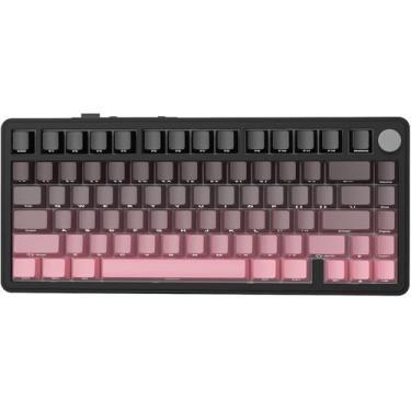 Imagem de ATTACK SHARK X85 Teclado mecânico para jogos sem fio 75% Gasket com botão,BT5.0/2.4G/USB-C,acolchoamento de cinco camadas,RGB,5000mAh,troca a quente,teclas com impressão lateral (Blackberry)