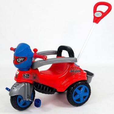 Imagem de Triciclo Infantil com Pedal 2 em 1 Maral Baby City Spider Vermelho e C