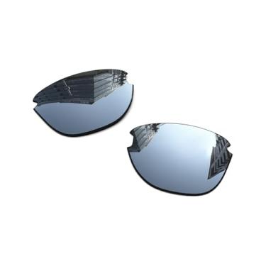Imagem de Lentes de reposição polarizadas de 1,6 mm para óculos de sol Oakley Frogskins Lite OO9374 63 mm, proteção UV, lentes espelhadas escuras, peças de reparo e kit (cromado prateado)