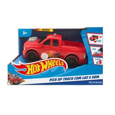 Imagem de Hot Wheels Carro Pick Up Truck Vermelho Com Luz e Som Multikids - BR1820OUT [Remanufaturado] BR1820OUT