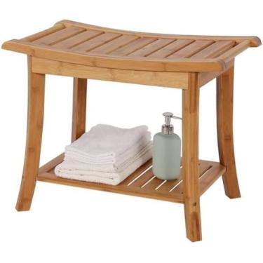 Imagem de Chuveiro Bech, Banco De Banho De Spa Com Prateleira De Armazenamento, Banco De Assento Woode Para Banheiro Elegante E Moderno Spa Chuveiro Bech Com Prateleira De Armazenamento E Assento Woo