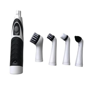 Imagem de SiaBiced Esfregão Elétrico Sem Fio para Chuveiro, Ferramenta de Limpeza, Esfregão Elétrico Portátil, Limpador de Banheiro para Carro, Banheiro, Banheira, branco e preto, Tamanho real