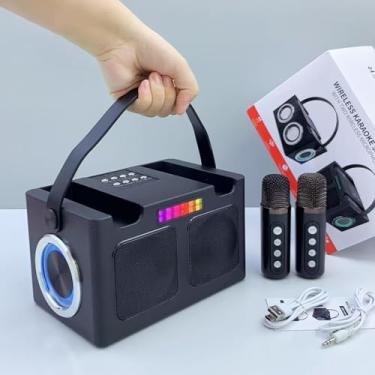 Imagem de Máquina de karaokê multiuso - Caixa de som portátil com visuais LED envolventes, quatro drivers para graves profundos/agudos nítidos, autonomia de 4 horas - Conecte telefones/TVs perfeitamente