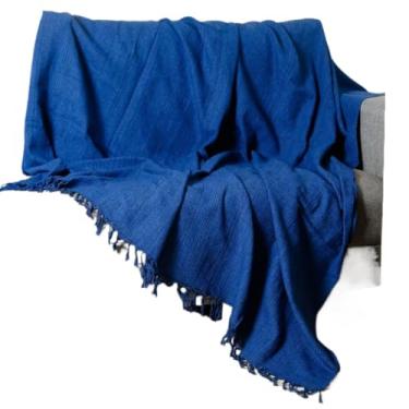Imagem de Manta 3,00M x 1,80M Sofá King Grande Grossa Decoração Sala Protetora Decorativa Colcha Coberta(Azul Mesclado (3,00M x 1,80M))