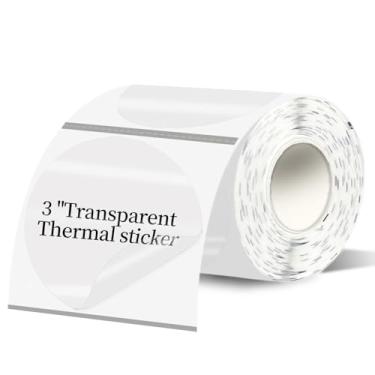 Imagem de Etiqueta térmica transparente de 7 cm, etiqueta térmica direta autoadesiva redonda, adesivos térmicos para design de logotipo DIY, etiqueta de nome (200/rolo