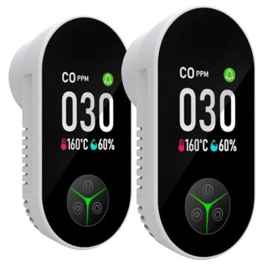 Imagem de VETOUCH Plugue detector de monóxido de carbono, detector de monóxido de carbono, plugue na parede com sensor de umidade e temperatura integrado, função de alarme com visor LCD transparente para casa