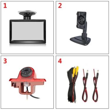 Imagem de Tela de carro de 5 polegadas com ventosas e suportes, com câmera de luz de freio compatível com Renault Trac 2001-2014, compatível com Opel/Vaxhall Vivara