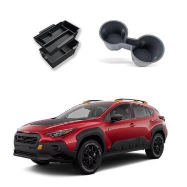 Imagem de Treesiche Organizador de console central de camada dupla e suporte de copo TPE para acessórios 2023 2024 2025+ Crosstrek e Impreza 2024, bandejas de console 2024 Crosstrek Insert Glove Pallet