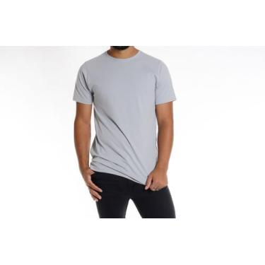 Imagem de Camiseta Masculina Lisa Basic 100 % Algodão  - L.A Importação, Cinza, 