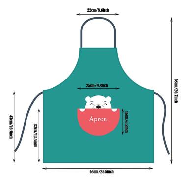 Imagem de Avental de limpeza de cozinha 1pc Avental de poliéster Avental impermeável doméstico