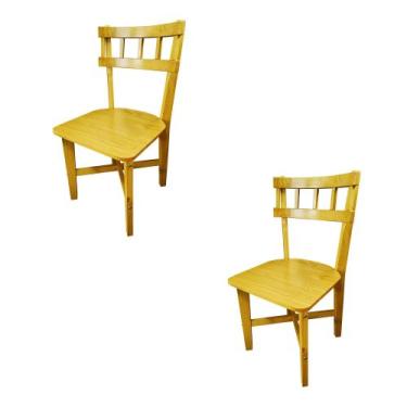 Imagem de KIT 2 Cadeiras de Jantar Madeira Maciça Encosto Anatômico - AJM Decor