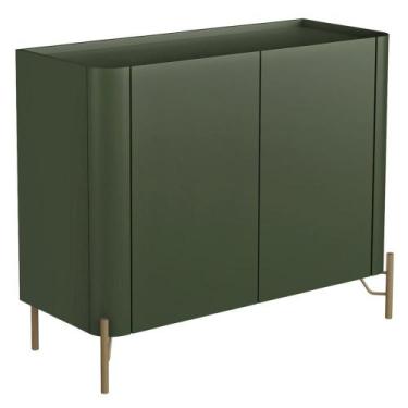 Imagem de Buffet Para Sala de Jantar 2 Portas 1 Gaveta Pés Industrial Dourado Na