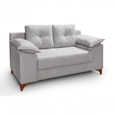 Imagem de Sofá Ibiza 2 L Casal 1,57m Veludo Luxo Fixo Pés De Madeira Prata 206