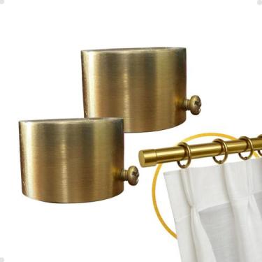 Imagem de Ponteira Tampa 28mm Dourado Alumínio Varão Cortina Instalação Cores Co