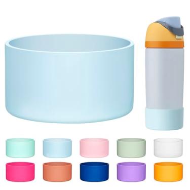 Imagem de Diumepo Bota de silicone para garrafa de água Owala 14/473 g, capa protetora antiderrapante para Owala Kids Flip 397 g e garrafa de água FreeSip de 473 ml, livre de BPA (azul bebê)