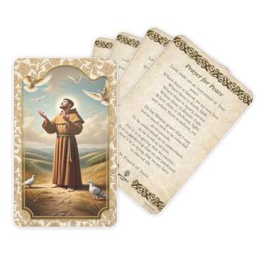 Imagem de Montserrat Abbey Pacote com 5 cartões de crédito laminados St. Francis Prayer for Peace Cards – Plastic Wallet-Size Catolic Prayer Cards – Durable Laminated Holy Cards for Gifts & Pocket Devotion