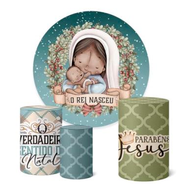 Imagem de Trio Capas Cilindro + Painel Sublimado 1,50m Natal (K1NAT061)