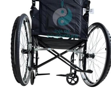 Imagem de Cadeira De Rodas Dobrável Resistente Até 100kg Bk Preta