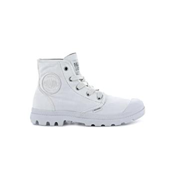 Imagem de Palladium Bota feminina Pampa Hi Boot de lona vegana com cadarço, Estrela branca, 35
