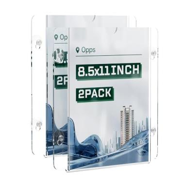 Imagem de Opps Suporte de placa de janela de acrílico: Suportes de sinalização transparente 21 x 28 cm com ventosa, molduras publicitárias de parede para porta de vidro, shopping, escritório, loja, restaurante